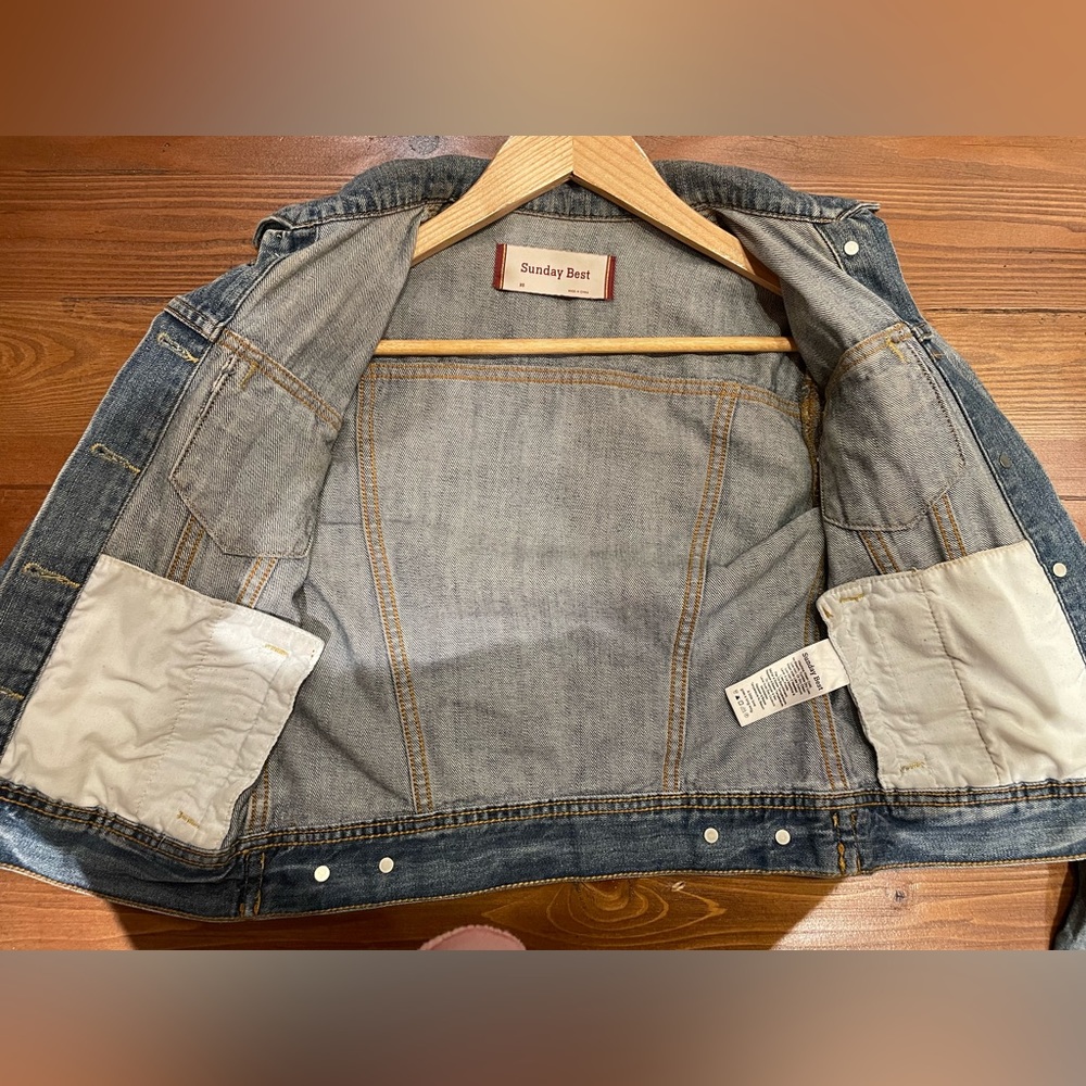 Sunday Best Aritzia Cropped Denim Jacket - Picture 5 of 6
